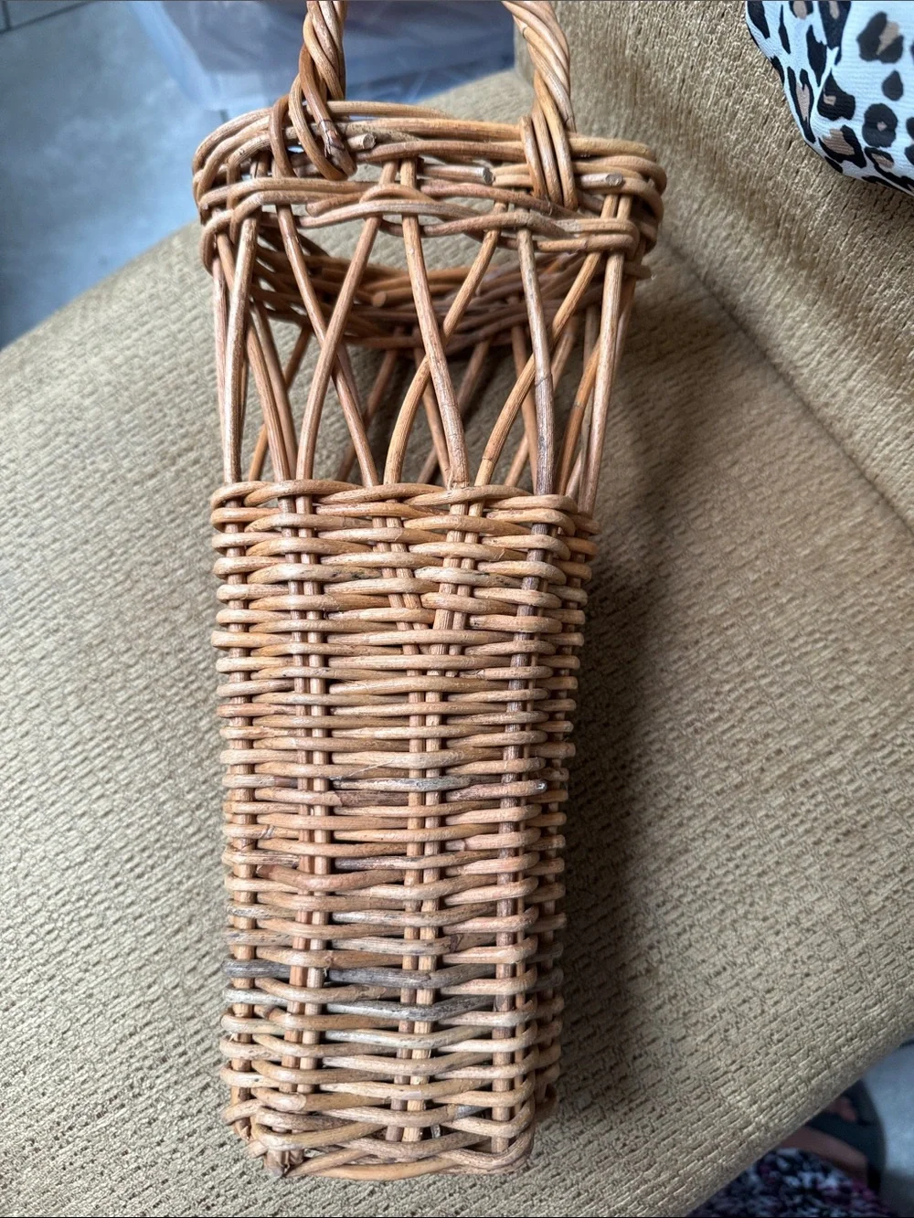 Woven Natural Rattan Wall Pocket - Brown